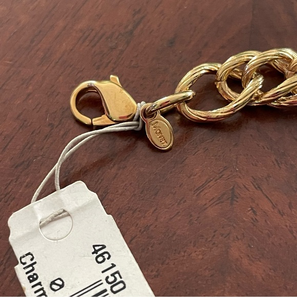 NOS Vintage Monet Gold Tone Textured Curb Chain Link Bracelet; 7.5” - Picture 5 of 7